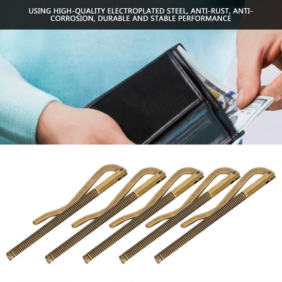 5 Pcs Money Clip, Metal Money Wallet Clip Spring Money Cards Holder Wallet Clip Stable Cash Clip Expand Space Portable High Hardness Front Pocket Wallet for Outdoor