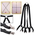 thumbnail image 1 of Correas para sábanas: Clips para sábanas ajustables entrecruzadas y soportes para sábanas, bandas elásticas, tirantes para sujetar sábanas, pinzas, 1 unidad, color negro, 1 of 5