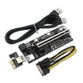 thumbnail image 4 of Adaptador de tarjeta vertical PCI-E Pantalla digital de temperatura 8 capacitores sólidos Puerto de alimentación de 6 pines Extensor PCI-Express con cable USB 3.0 Inevent EL005055-00, 4 of 7