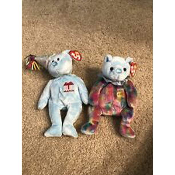Ty Beanie Babies MARCH Birthday Bears (Set of 2) Plush