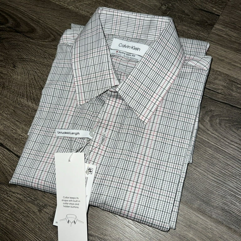 Calvin Klein Mens Wrinkle Resistant Stretch Button Down Shirt