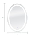 thumbnail image 2 of Dyconn Faucet Edison Tri-Color Oval Round Wall Mounted Backlit LED Bathroom Vanity Mirror with Touch ON/OFF Dimmer & Anti-Fog Function (30"W X 42"H), 2 of 5