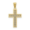 thumbnail image 4 of 14k Yellow Gold Filigree Cross Pendant Necklace for Men and Women Milgrain Texture Vintage Style Polished Openwork Design Faith Jewelry Spiritual Symbolic Charm, 4 of 6
