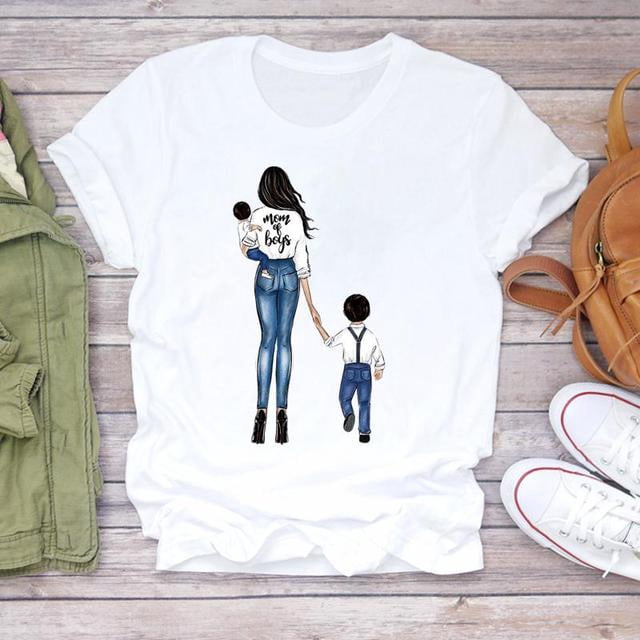 Mujeres dibujos animados Super Mom Life Momlife Mama madre verano estampado señora camisetas Top camiseta señoras mujeres gráfico camiseta femenina Tan Jianjun unisex
