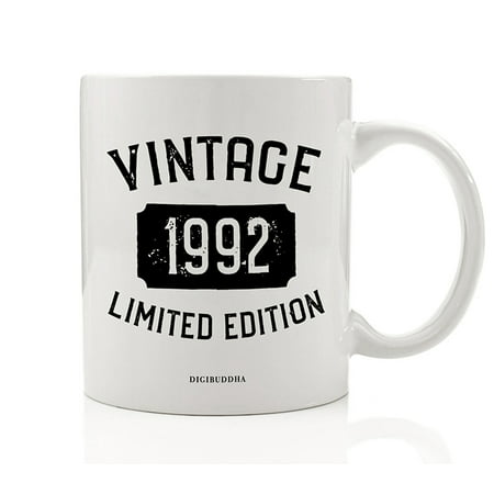1992 Coffee Mug Born In the Birth Year Vintage Limited Edition Birthday Gift Idea 11oz Ceramic Beverage Tea Cup Great Present for Husband Wife Partner Family Best Friend Job Coworker Digibuddha (Best Present For Wife)