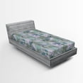 thumbnail image 2 of Ambesonne Roses Fitted Sheet, Blurry Garden Flowers Print, Twin XL Size, Mint Green Lilac and Grey, 2 of 5