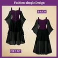 thumbnail image 2 of HNKMDKAdult Women's Medieval Dress Renaissance Retro Gothic Bell Sleeves Halloween Cosplay Costume(Purple,3XL), 2 of 6