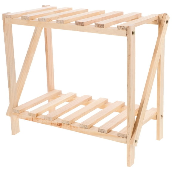 Plant Stand Bamboo Storage Rack Flower Pot Antique Display Shelf Gardening Holder Solid Wood