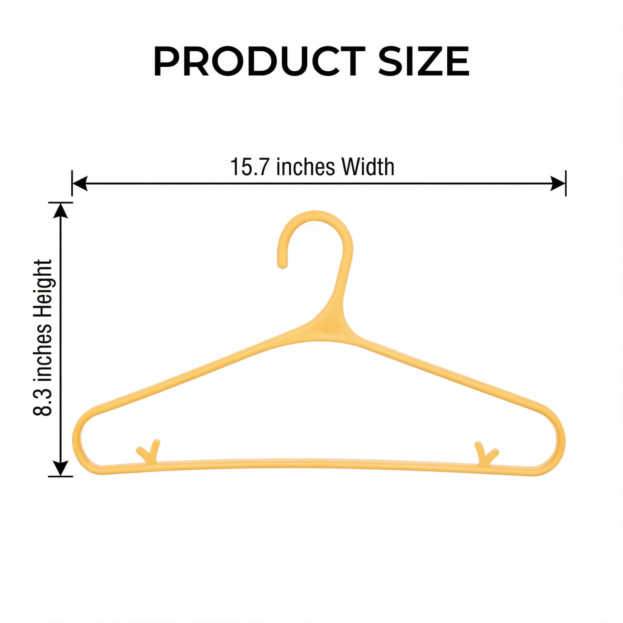 Unique Bargains 10Pcs Plastic Nonslip Hangers With Pinch Clips Yellow