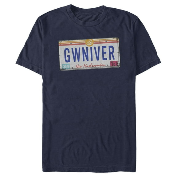 Men's Onward GWINIVER License Plate Graphic Tee Navy Blue Medium