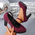 thumbnail image 4 of DIVVce Ankle Strap Platform Heels For Women Closed Toe Adjustable Comfortable Dressy Evening Footwear, 4 of 8