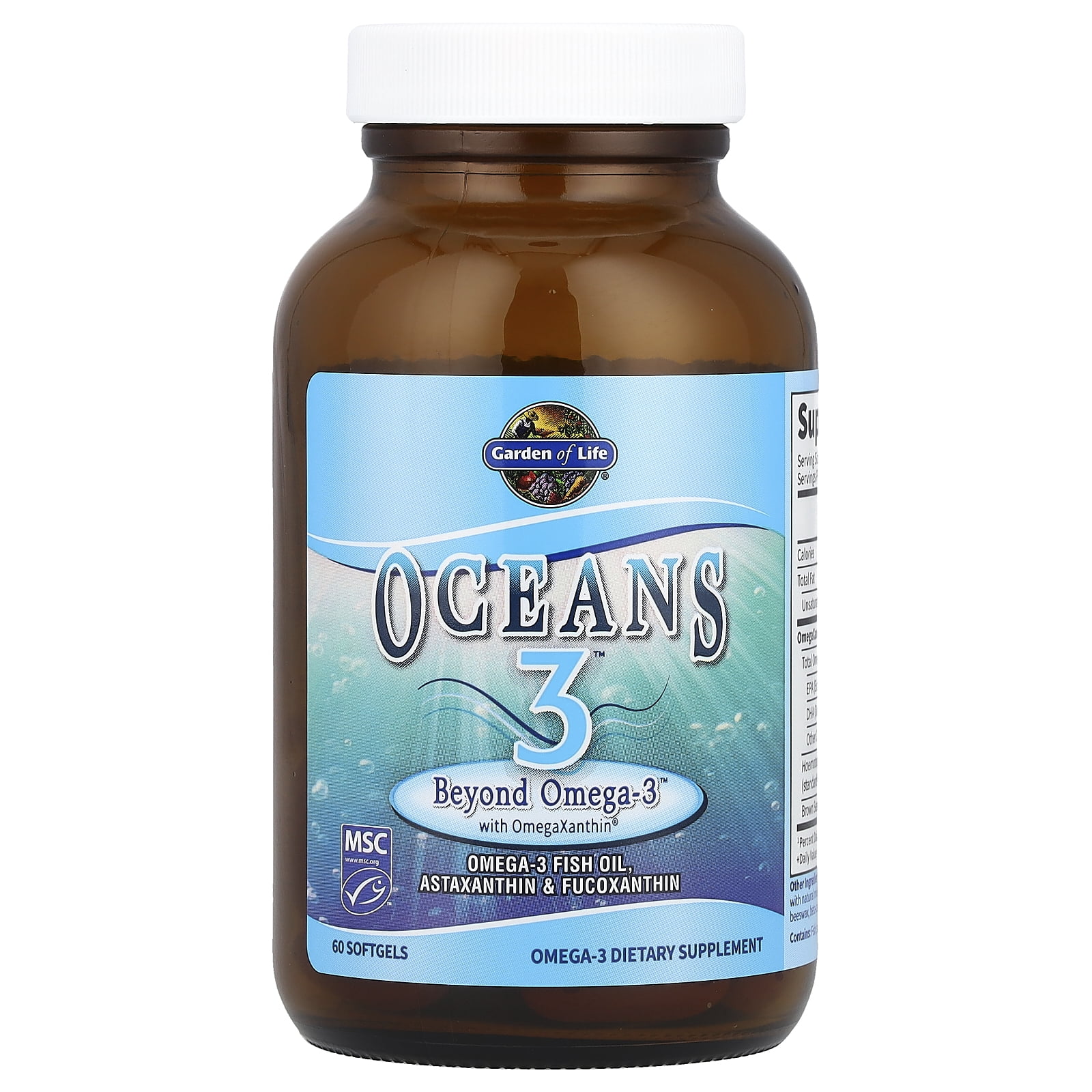 Garden of Life Oceans 3 Beyond Omega-3 Softgels, 60 Ct