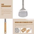 thumbnail image 5 of adviicd Stainless Steel Wok Spatula Wooden Handle Cooking Spatula Kitchen Cooking Utensil Silver,One Size, 5 of 5