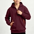 thumbnail image 5 of HBGVBA Big Boys Fleece Quarter Zip Hoodie,Solid Color Thick Hooded Pullover Top Loose Relaxed Long Sleeve Warm Casual Daily Fashion 5-15 Years, 5 of 6
