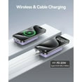 thumbnail image 6 of Baseus Magnetic Wireless Portable Charger, 5000mAh MagSafe Power Bank for iPhone 16/15/14, Fast Charging Battery Pack, Purple, 6 of 13