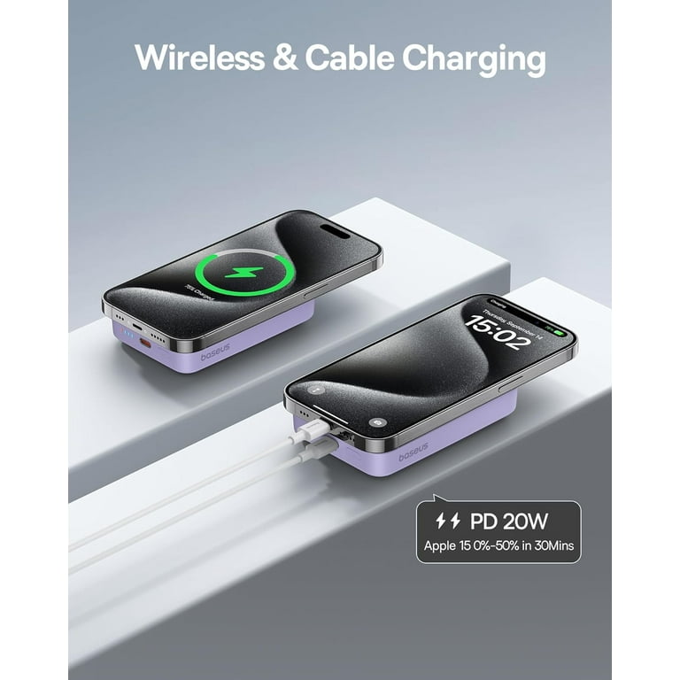 Baseus Magnetic Wireless Portable Charger, 5000mAh MagSafe