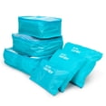 thumbnail image 3 of Set of 6 Packing Cubes, Travel Luggage Organizer - 3 Travel Cubes + 3 Pouches (Light Blue), 3 of 6