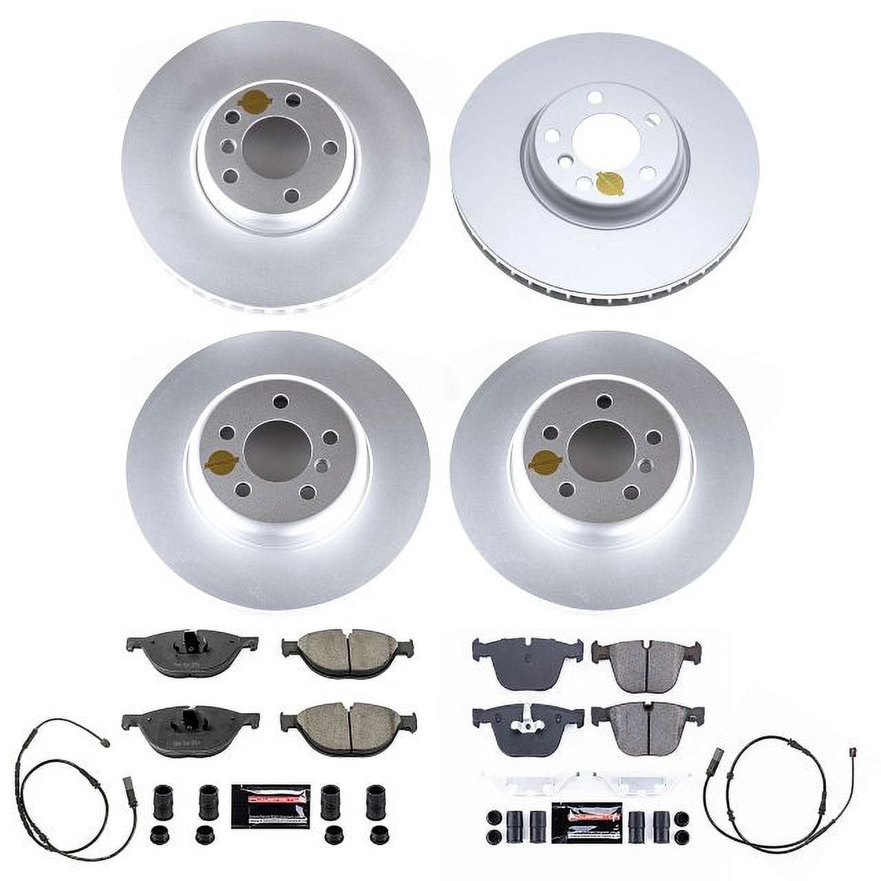 PowerStop Front and Rear Geomet Coated Brake Rotor and Pad Kit Fits: BMW Select Models CRK8849