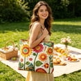 thumbnail image 3 of Quilted Tote Bag Fashion Pattern Design Embroidered Large Capacity Soft Shoulder Handbag Portable Casual Purse For Women Daily Shopping Office Travel Use, 3 of 8