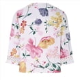 thumbnail image 4 of Camiseta de Verano para Mujer, Elegante, Informal, con Mangas 3/4, Cuello en V, Estilo Étnico Bohemio y Estampado Acampanado. y Rojo M, 4 of 10