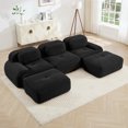 thumbnail image 6 of Black Ottoman for Modular Sectional Sofa, Corduroy Deep Seat for Oversized Compressed Boneless Sectional Couches for Living Room Bedroom Apartment, Cloud Sofa Couch, Memory Foam, No Assembly, 6 of 8