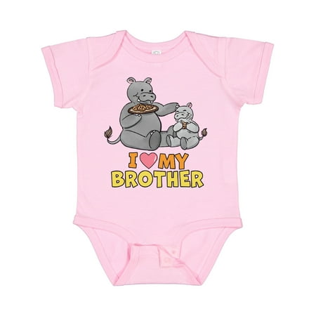 

Inktastic I Love My Brother Hippos Gift Baby Boy or Baby Girl Bodysuit