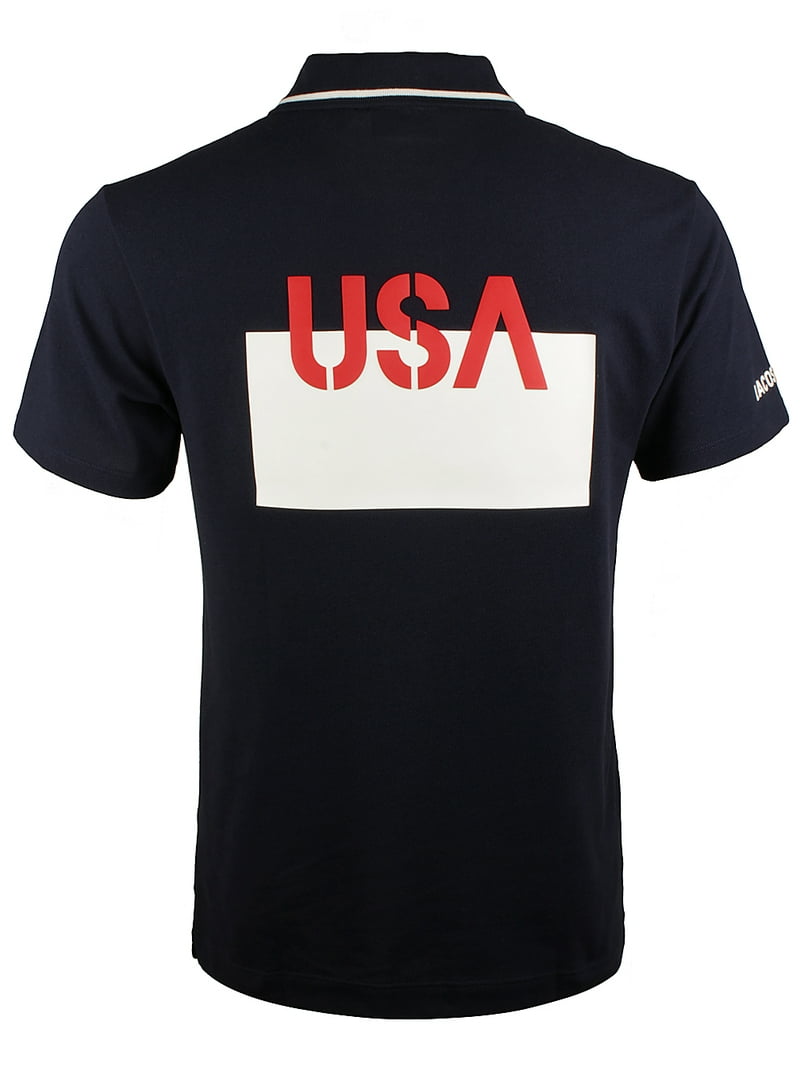 American Flag Polo Lacoste Us Lacoste Mens USA Flag Croc Pique