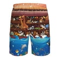 thumbnail image 6 of Kll Animals On Noah'S Ark Men'S Casual Summer Beach Shorts Hawaiian Shorts With Pockets-Large, 6 of 9