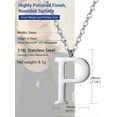 thumbnail image 5 of PROSTEEL Initial Pendant P Silver Necklace Alphabet Letter Stainless Steel Necklace for Women Mom Daughter, Personalized Name Charm Jewelry Birthday Gift, 5 of 8