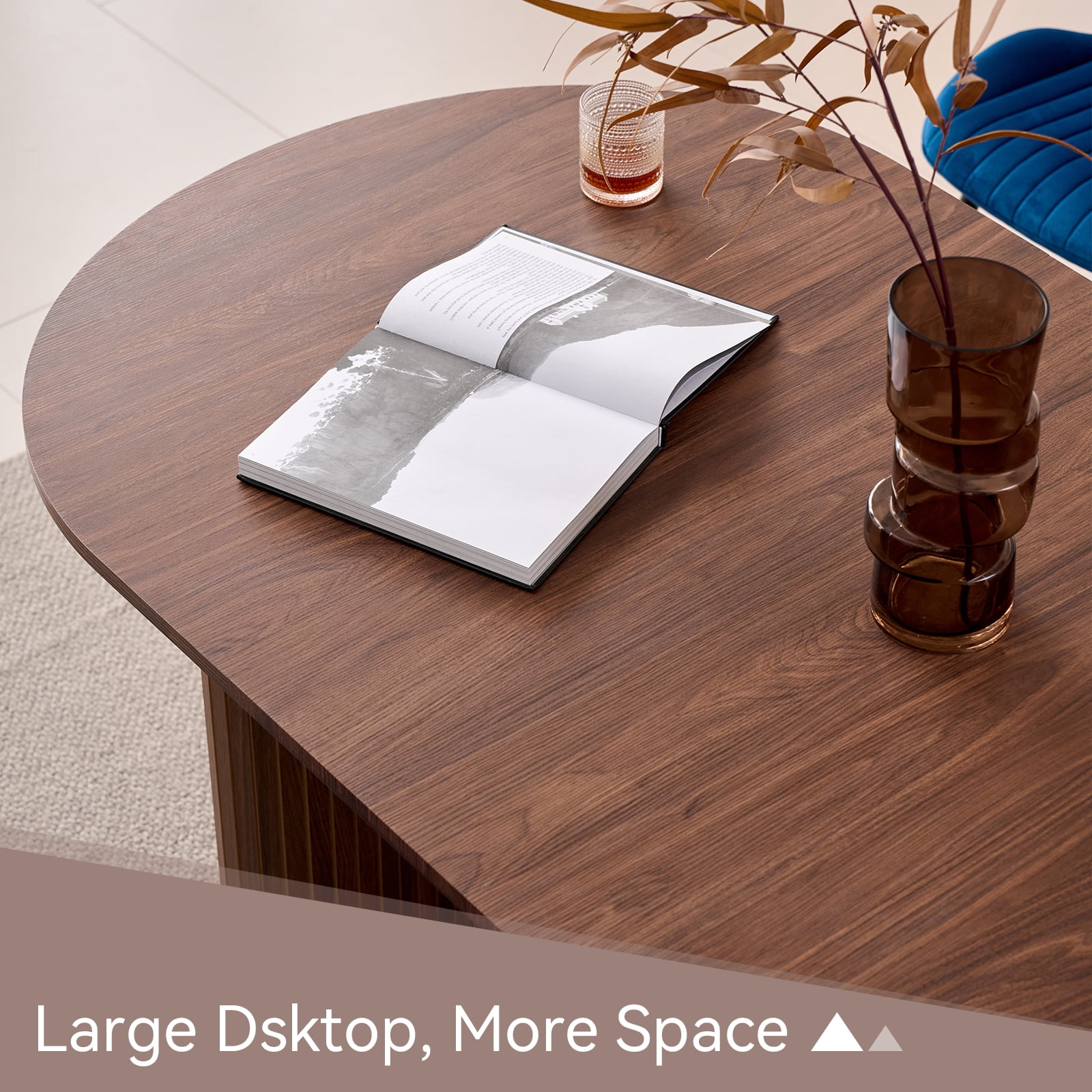 70.8" Oval Dining Table for 4-6 People, Modern Farmhouse Style | Rustic Wood Grain Finish | Sturdy Elliptical Legs | Perfect for Kitchen, Breakfast, Dinner, or Reception Room, Walnut