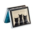 thumbnail image 5 of Three Cats 7 Days Chromed Shiny Silver Pill Organizer with Mirror Inside Has 8 Separate Compartments Rectangle Cute Travel Pill Organizer for Purse 7 Days Pill Box Pill Case, 5 of 6