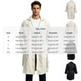 thumbnail image 3 of Maqroz Mens Long Trench Coat Double Breasted Notch Lapel Fall Winter Windbreaker Casual Business Formal Overcoat Classic Outerwear with Waist Belt, (Black,XXL), 3 of 5