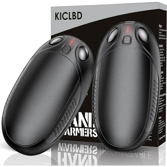 Chauffe-mains Magnétiques Rechargeables - 2 Pack; Chauffe-Mains Électrique 2-en-1; 3 Niveaux de Chaleur; Chauffe-Poche Portable 6000mAh