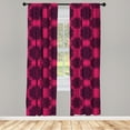 thumbnail image 3 of Ambesonne Floral Curtains, Baroque Roses Mandala, Pair of 28"x95", Hot Pink Dark Purple, 3 of 5