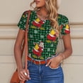 thumbnail image 6 of Naloa Vintage Santa Skiing Green Plaid Bodysuits for Women, Women's Short-Sleeved Onesie, One-Piece for Parties, dates, clubs-XX-Large, 6 of 7