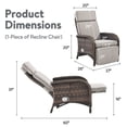 thumbnail image 7 of PARKWELL 6 Pieces Outdoor Recliner Chair Set,Patio Reclining Lounge Chair with Side Table,All-Weather Wicker Adjustable Cushioned Recliner with Footrest for Garden Balcony Yard, Beige, 7 of 7