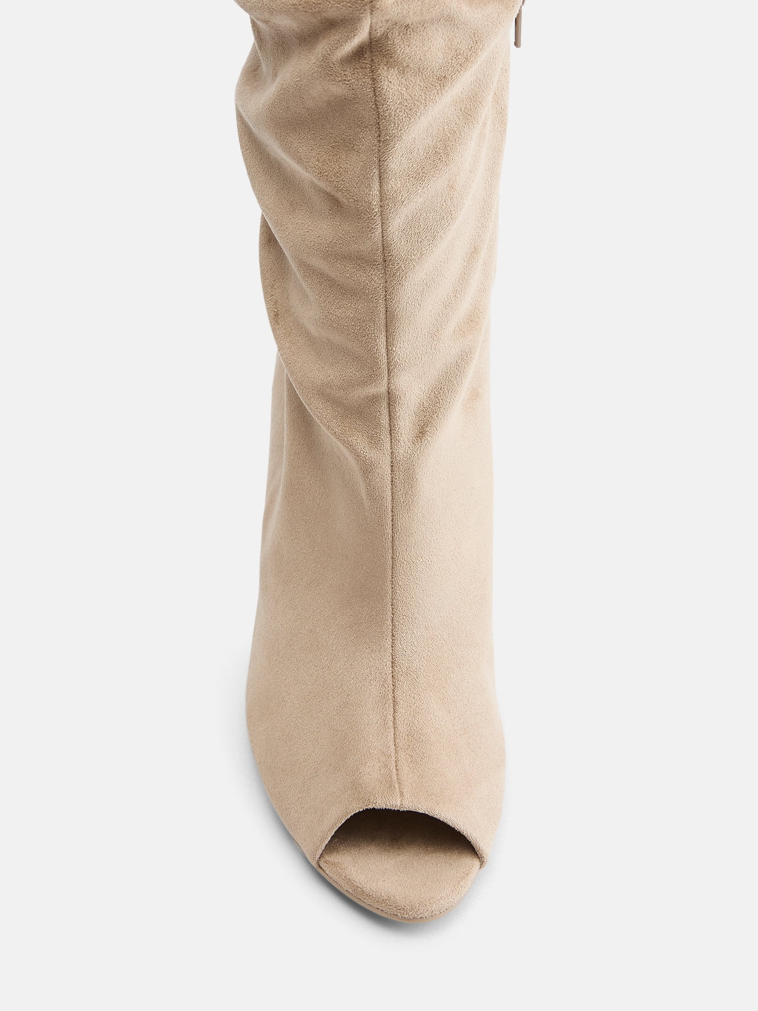 No Boundaries Women's Tall Peep Toe Boots