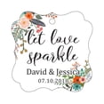 thumbnail image 1 of Darling Souvenir Personalized Fancy Frame Paper Tags Wedding Sparklers Let Love Sparkle Custom Hang Tags-Floral White-100 Tags, 1 of 1