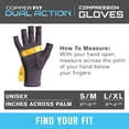 thumbnail image 4 of Copper Fit Dual Action Compression Gloves; Copper Infused & w/ Infrared Technology – Black, Small/Medium, 4 of 5