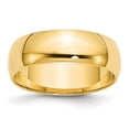thumbnail image 1 of 14 Carats Or Jaune 6mm Demi-Rond Léger Bague de Mariage Taille 7 Classique, 1 of 7