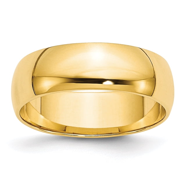 14 Carats Or Jaune 6mm Demi-Rond Léger Bague de Mariage Taille 7 Classique