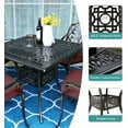 thumbnail image 3 of MEETWARM 5-Piece Outdoor Patio Dining Set, All-Weather Cast Aluminum Patio Conversation Set for Backyard Garden Deck with 4 Chairs, 4 Cushions and 35.4" Square Table, 2.2" Umbrella Hole, Chili Red, 3 of 7