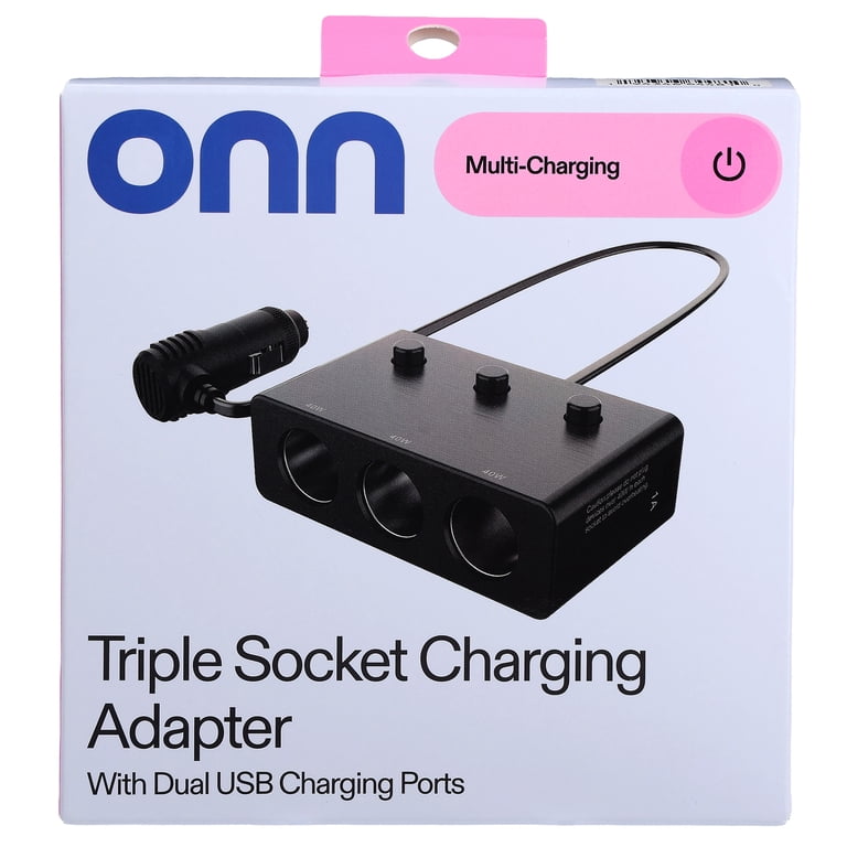 onn Triple Socket Charging Adapter with Dual USB Ports photo 6
