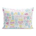 thumbnail image 1 of BOSDECO Housse de Coussin Motif Inscriptions Princesse Cœurs Couronnes Fleurs 20x30 Pouces, 1 of 1