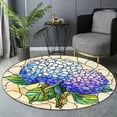 thumbnail image 6 of Round Area Rug, Flower 3 Non-Slip Floor Mat, Soft Washable Carpet for Living Room Bedroom Decor 24 Inch, 6 of 6