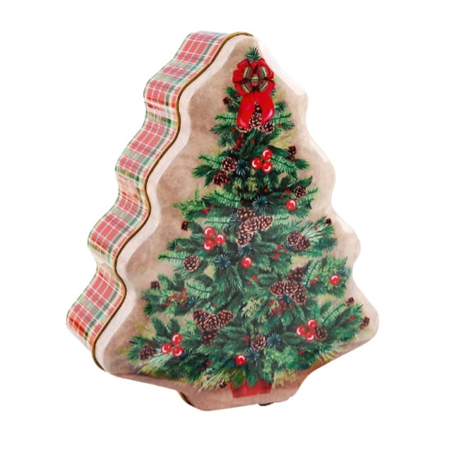 Tarro de galletas, caja de dulces, estuche de regalo, tamaño compacto, accesorios para el hogar, suministros de vacaciones, artesanía, Kits de decoración para fiestas Patrón de núcleo de pino Inteprter HA070271-02