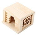 thumbnail image 7 of YLSHRF 1Pc Natural Wooden Hamster House Flat Top Cabin Rat Hut Mouse Cage for Small Pet Toys, Flat Hamster House, Hamster House, 7 of 7