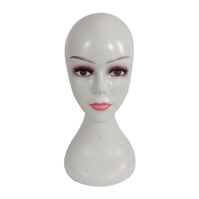 Maniquí de peluca femenina ,8 pulgadas, , exhibición de pelucas, sombreros y postizos para mujer, 2 colores Blanco