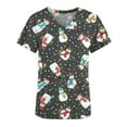 thumbnail image 4 of Luxalzxs Women's Christmas Scrub Tops Cute Print Short Sleeve V-Neck Shirts Anti Wrinkle Nursing Uniform Holiday Tops, 4 of 5