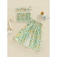 thumbnail image 3 of Gzhioc Kids Girls Skirt Set, Spaghetti Strap Camisole with Elastic Waist Skirt Summer Flower Print Outfit, 3 of 8